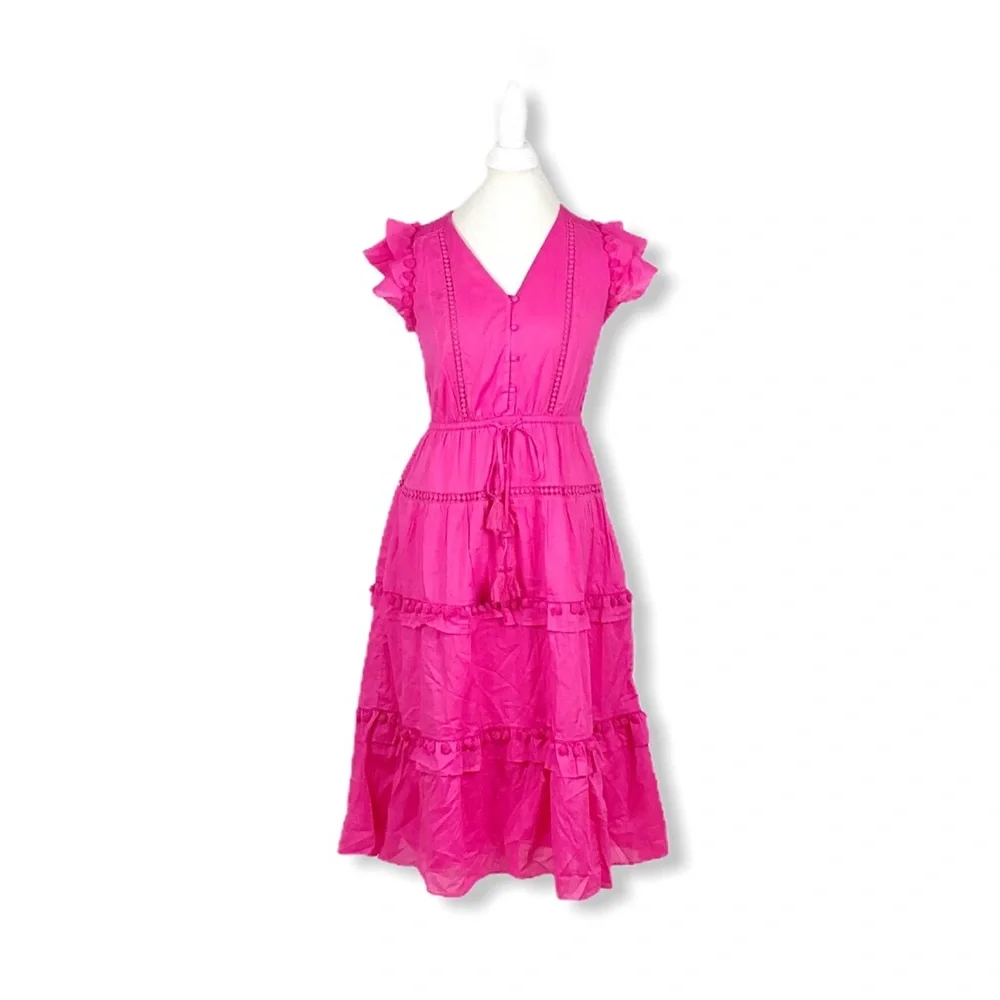 J. Crew Women’s Pom Pom Dress in Cotton Voile 8 - Picture 3 of 10